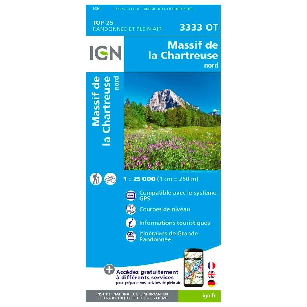 Carte IGN 3333OT Massif De La Chartreuse Nord 3 Carte IGN 3333OT Massif De La Chartreuse Nord