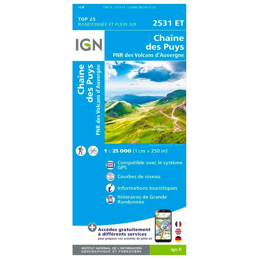 Carte IGN 2531ET Chaine Des Puys, PNR Des Volcans D'Auvergne 3 Carte IGN 2531ET Chaine Des Puys, PNR Des Volcans D'Auvergne
