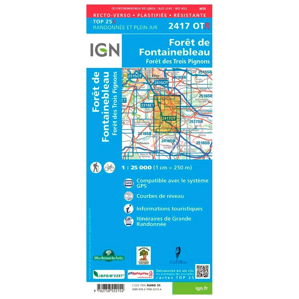 Carte IGN 2417OTR Forêt De Fontainebleau, Forêt Des Trois Pignons - Résistante 4 Carte IGN 2417OTR Forêt De Fontainebleau, Forêt Des Trois Pignons - Résistante – Image 2