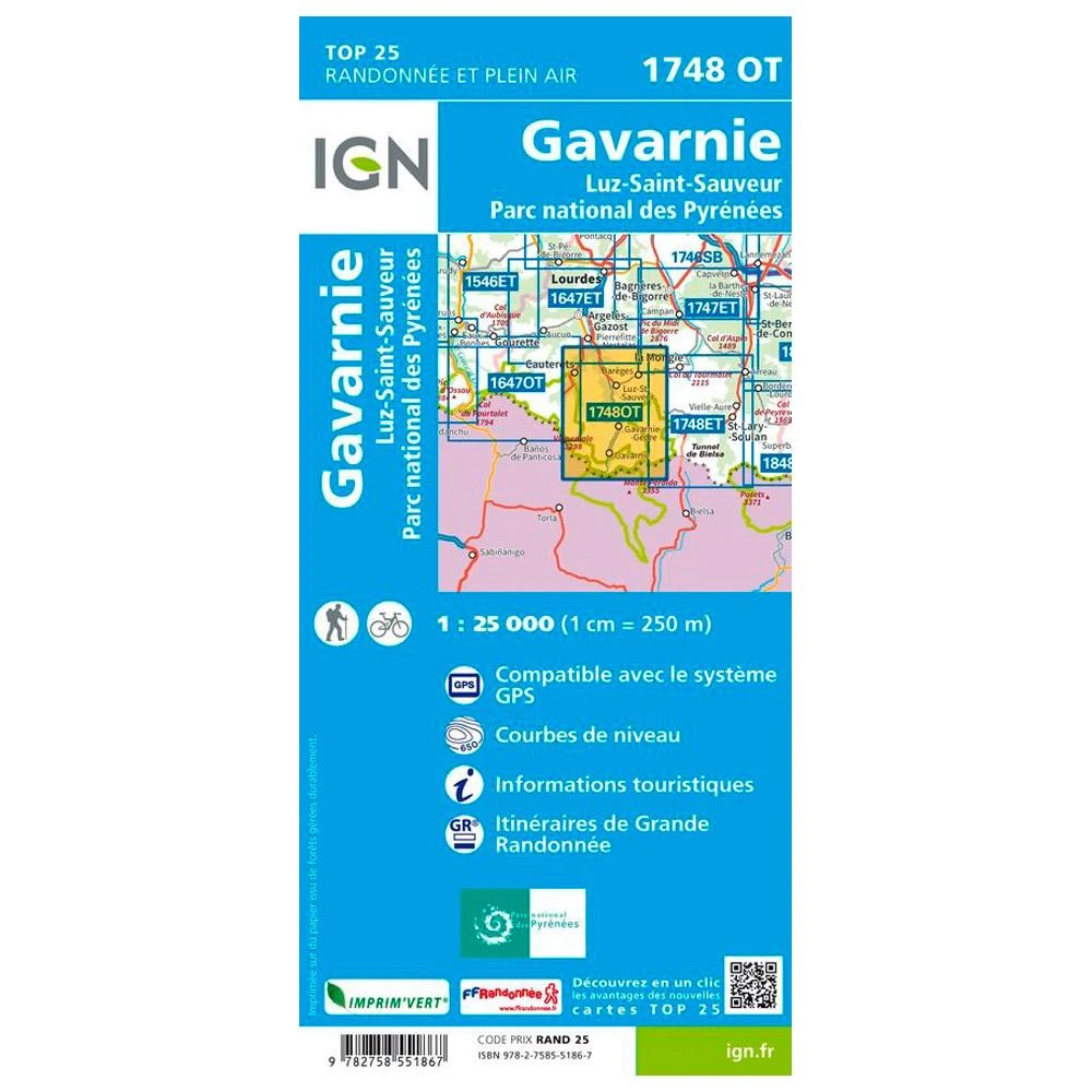 Carte IGN 1748OT Gavarnie, Luz-Saint-Sauveur, Parc National Des Pyrénées 4 Carte IGN 1748OT Gavarnie, Luz-Saint-Sauveur, Parc National Des Pyrénées – Image 2