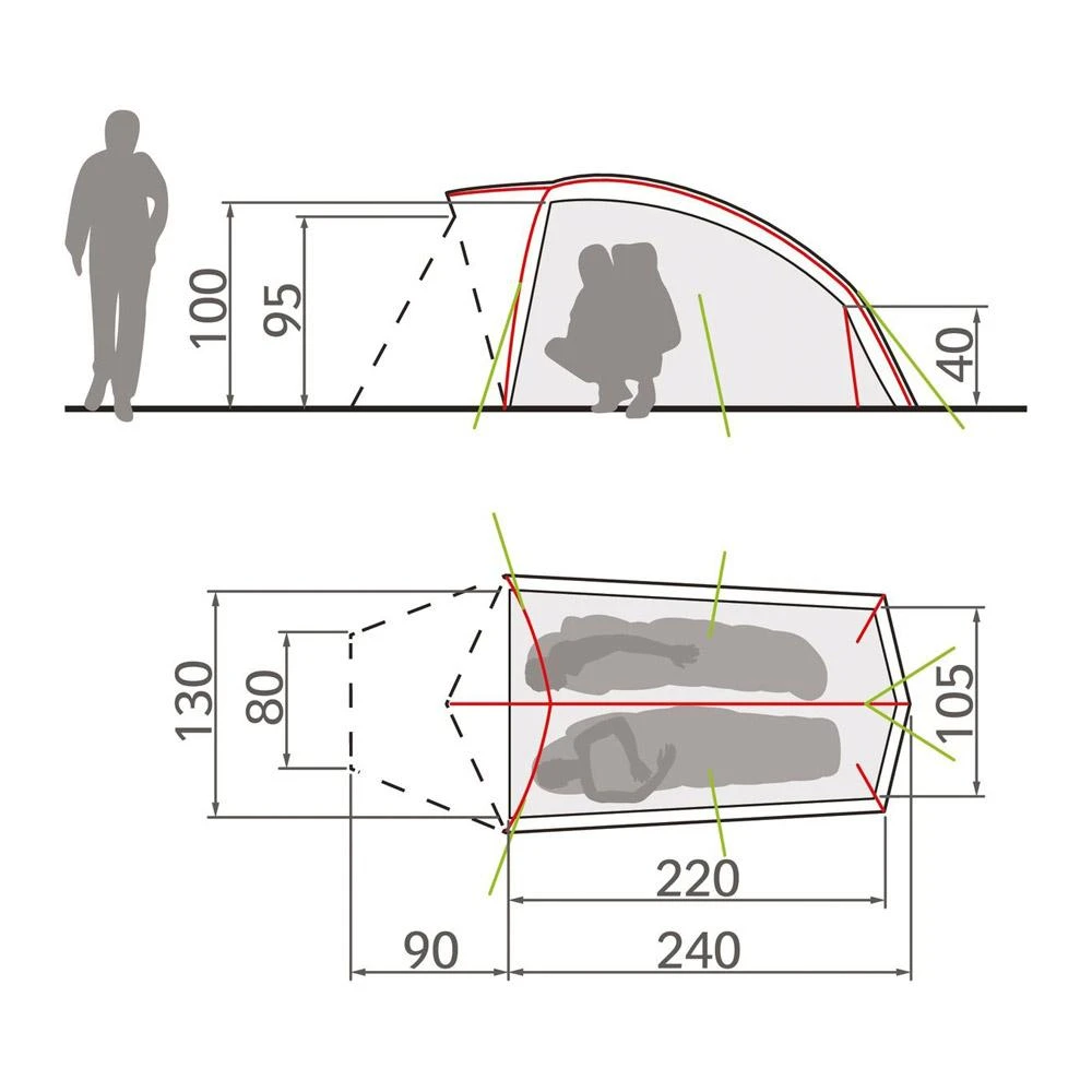Tente Vaude Hogan UL 2P Orange 4 Tente Vaude Hogan UL 2P Orange – Image 2