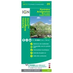 Carte IGN Pyrénées Ariegeoises Mont Valier Picque D'Estats