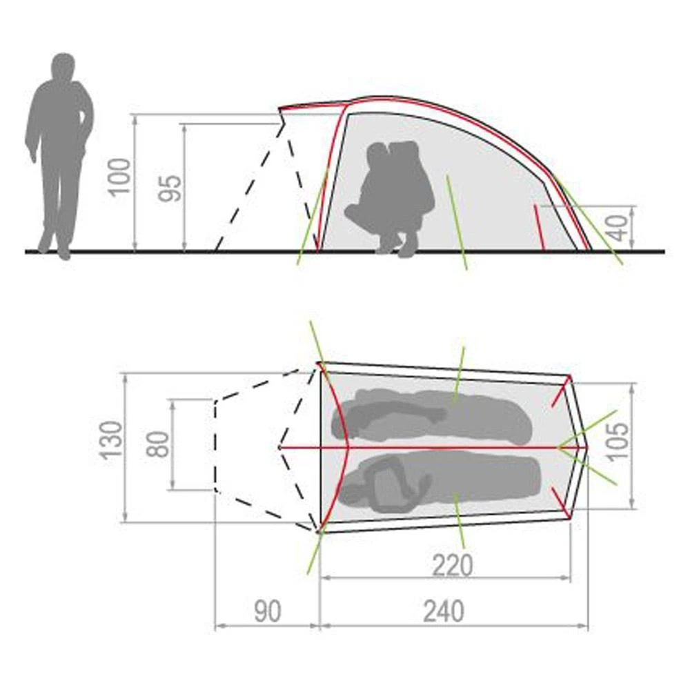 Tente Vaude Hogan UL 2P Green 5 Tente Vaude Hogan UL 2P Green – Image 3