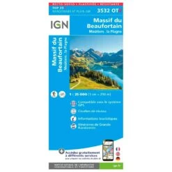 Carte IGN 3532OTR Massif Du Beaufortain, Moûtiers, La Plagne - Résistante