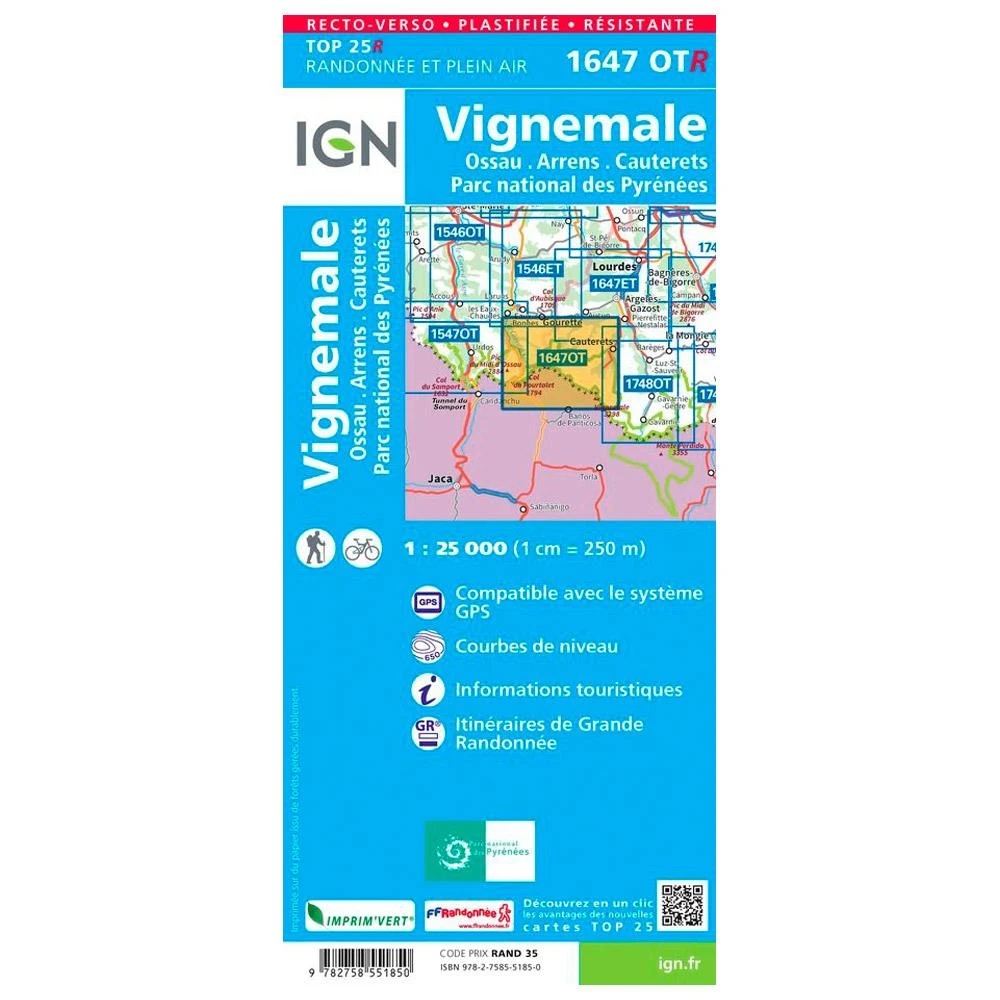 Carte IGN 1647OTR Vignemale, Ossau, Arrens, Cauterets, Parc National Des Pyrénées - Résistante 4 Carte IGN 1647OTR Vignemale, Ossau, Arrens, Cauterets, Parc National Des Pyrénées - Résistante – Image 2